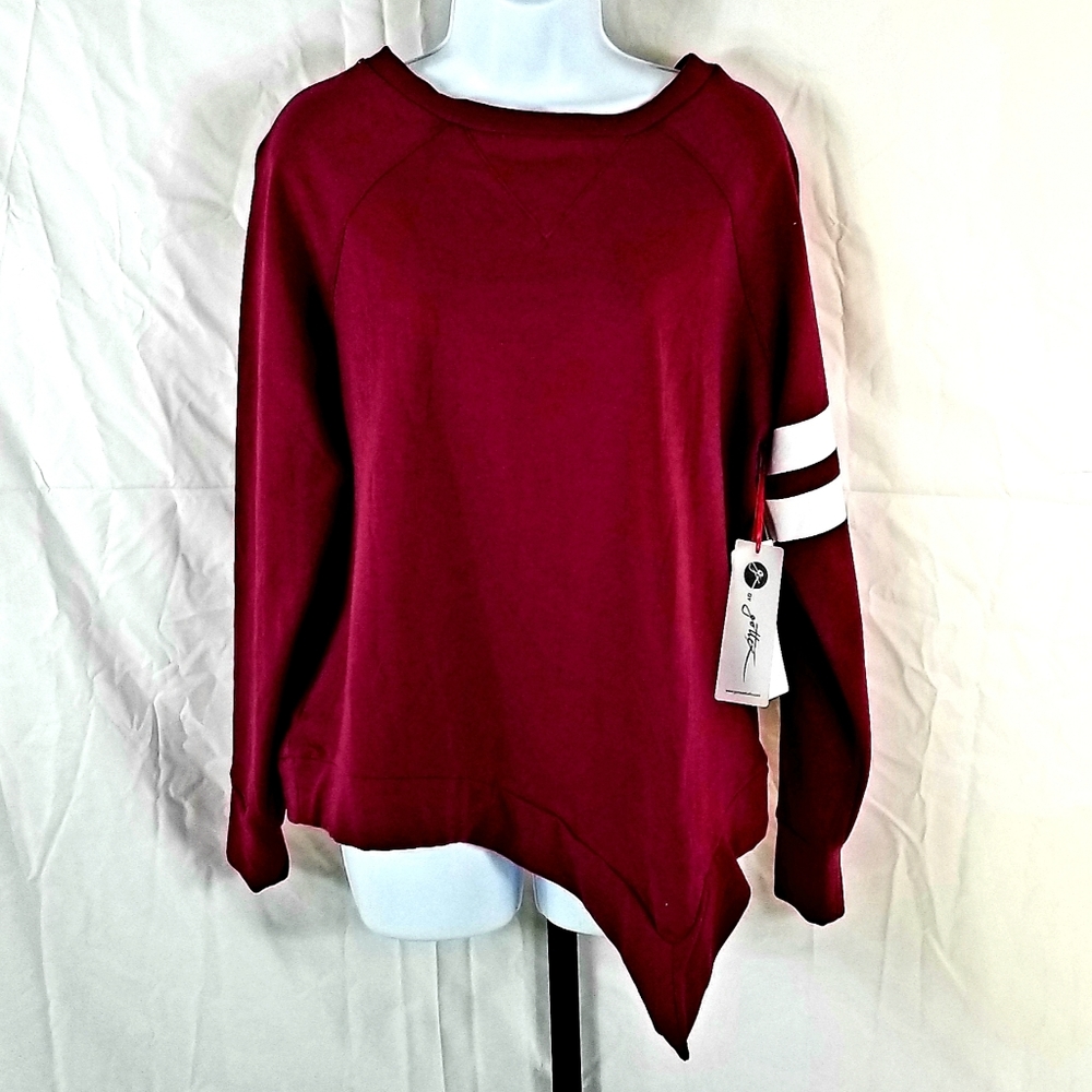 GX by Gottex Maroon Long Sleeve Sweatshirt NWT